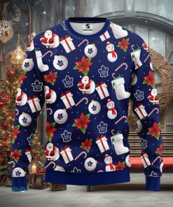 Toronto Maple Leafs Santa Claus Snowman Christmas Ugly Sweater