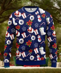 Toronto Maple Leafs Santa Claus Snowman Christmas Ugly Sweater