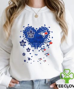 Toronto Maple Leafs Toronto Blue Jays logo hearts sport gift hoodie, sweater, longsleeve, shirt v-neck, t-shirt