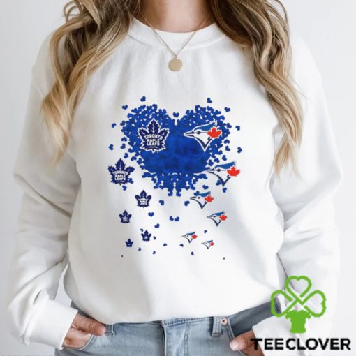 Toronto Maple Leafs Toronto Blue Jays logo hearts sport gift hoodie, sweater, longsleeve, shirt v-neck, t-shirt