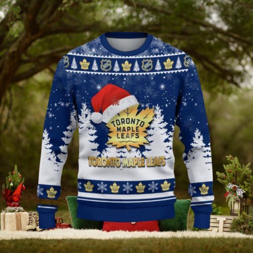 Toronto Maple Leafs Ugly Christmas Sweater Tree Santa Hat Car For Fans Gift Familys Holidays