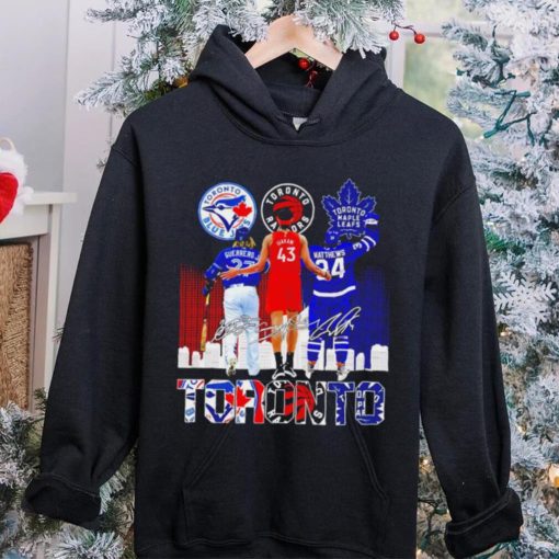 Toronto city Toronto Blue Jays Vladimir Guerrero Jr. Toronto Raptors Pascal Siakam Toronto Maple Leafs Auston Matthews signatures logo hoodie, sweater, longsleeve, shirt v-neck, t-shirt