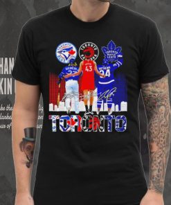 Toronto city Toronto Blue Jays Vladimir Guerrero Jr. Toronto Raptors Pascal Siakam Toronto Maple Leafs Auston Matthews signatures logo hoodie, sweater, longsleeve, shirt v-neck, t-shirt