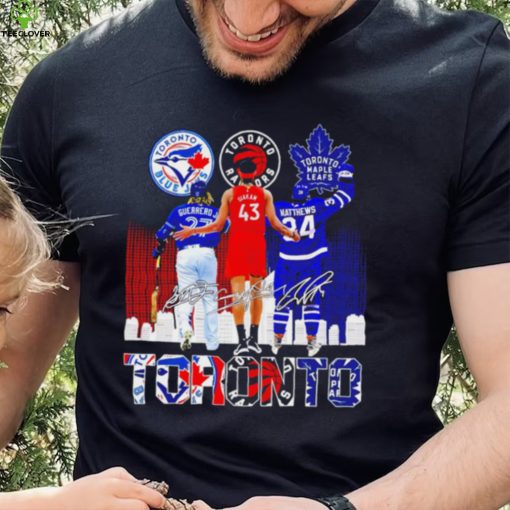 Toronto city Toronto Blue Jays Vladimir Guerrero Jr. Toronto Raptors Pascal Siakam Toronto Maple Leafs Auston Matthews signatures logo hoodie, sweater, longsleeve, shirt v-neck, t-shirt