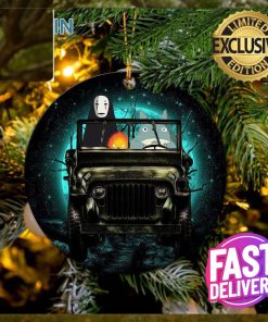 Totoro No Face Ghibli Ride Jeep Funny Anime Personalized 2023 Holiday Merry Christmas Decorations Ornament