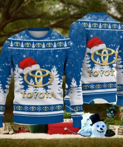 Toyota Blue Logo Wearing Santa Hat Christmas Gift Ugly Christmas Sweater Christmas Gift Ideas