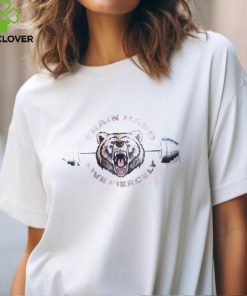 Train Hard Live Fiercely Bear with Barbell Gym T Shirt