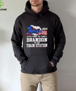 Train it’s time to take Brandon to the train station 2024 American flag shirt