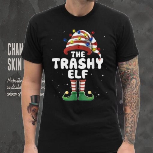 Trashy Elf Lights Matching Family Christmas Group Pajamas Shirt