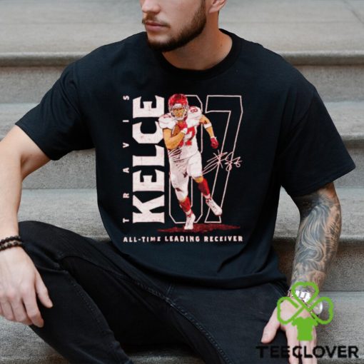 Travis Kelce 87 Kansas City Chiefs all time leading receiver signature hoodie, sweater, longsleeve, shirt v-neck, t-shirt