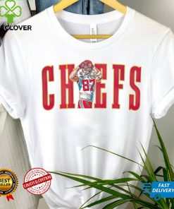 Travis Kelce 87 hand hear Kansas City Chiefs football T shirt