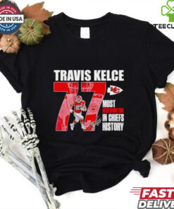 Travis Kelce Chiefs most receiving TDS in Chiefs history signature shirt