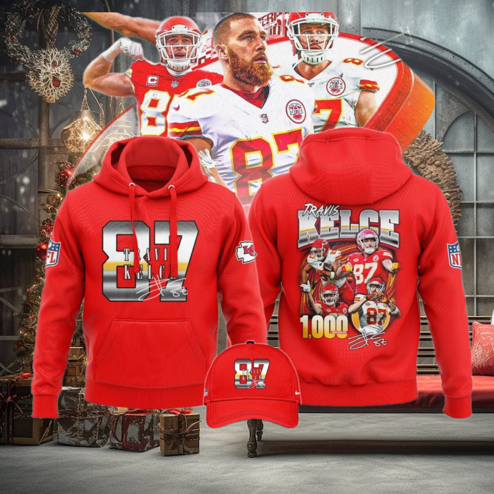 Travis Kelce Kansas City Chiefs 1000 Career Receptions Gift For Fans Hoodie Travis Kelce Kansas City Chiefs 1000 Career Receptions Gift For Fans Hoodie