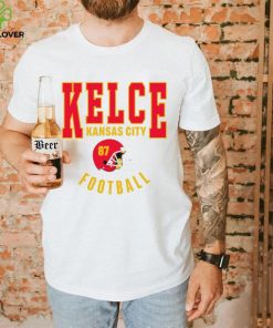 Travis Kelce Kansas City Chiefs football helmet logo retro shirt