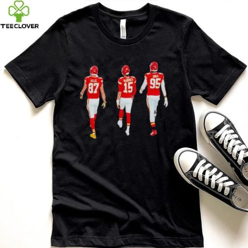 Travis Kelce Patrick Mahomes and Chris Jones walking shirt