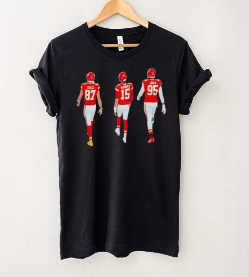 Travis Kelce Patrick Mahomes and Chris Jones walking shirt
