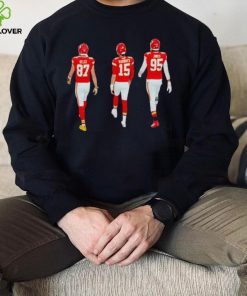 Travis Kelce Patrick Mahomes and Chris Jones walking shirt