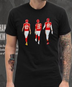 Travis Kelce Patrick Mahomes and Chris Jones walking shirt 5 Travis Kelce Patrick Mahomes and Chris Jones walking shirt