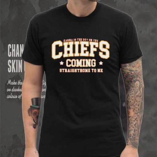 Travis Kelce Shirt Karma Is The Guy On The Chiefs Shirt Taylor Chiefs Sweathoodie, sweater, longsleeve, shirt v-neck, t-shirt Travis Kelce Football NFL T Shirt