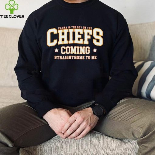 Travis Kelce Shirt Karma Is The Guy On The Chiefs Shirt Taylor Chiefs Sweathoodie, sweater, longsleeve, shirt v-neck, t-shirt Travis Kelce Football NFL T Shirt