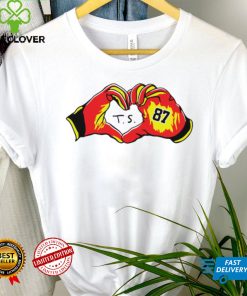 Travis Kelce gloves heart T. S. 87 funny shirt