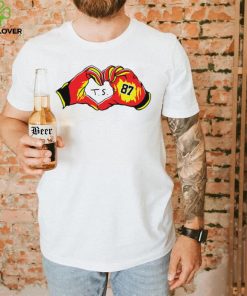 Travis Kelce gloves heart T. S. 87 funny shirt 2 Travis Kelce gloves heart T. S. 87 funny shirt
