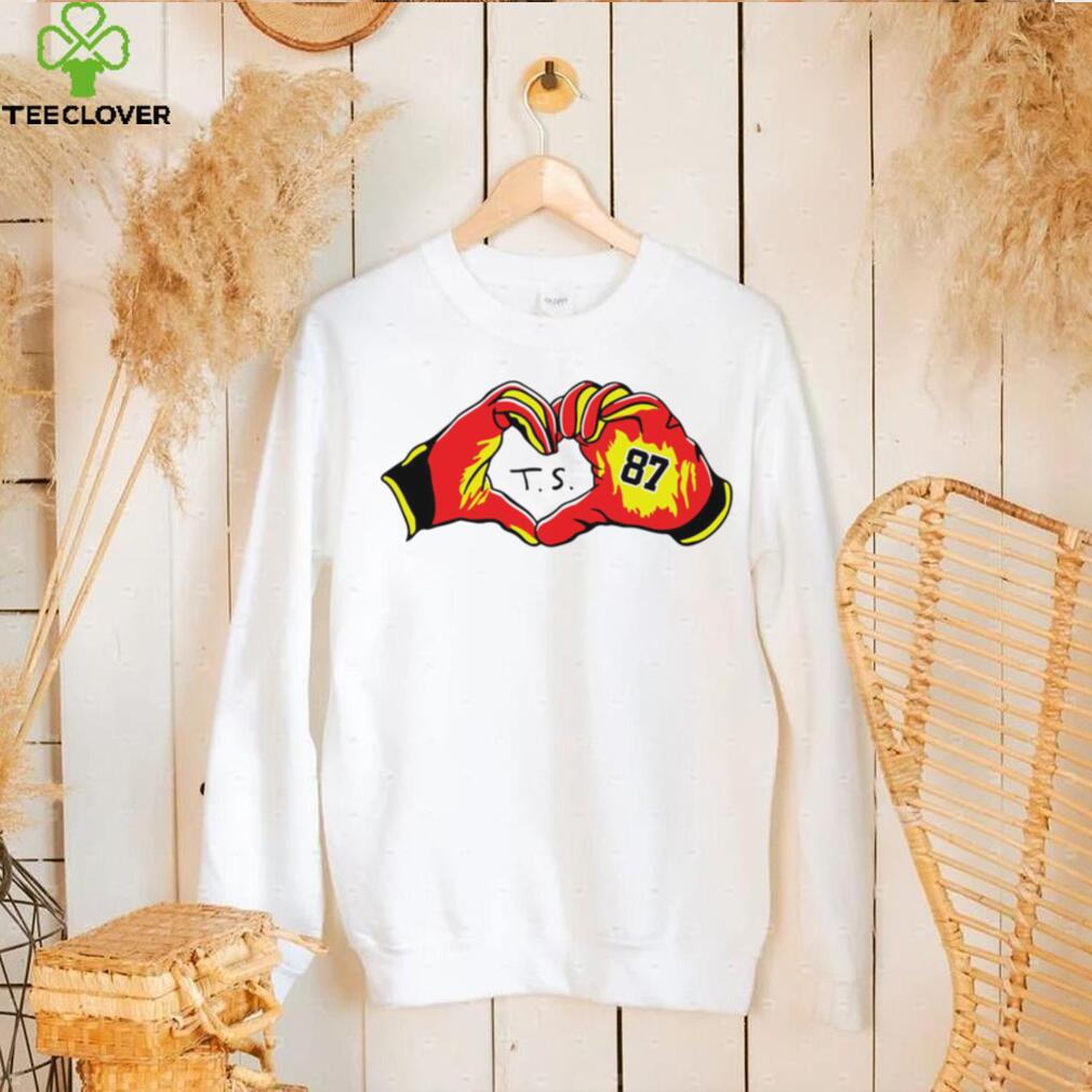 Travis Kelce gloves heart T. S. 87 funny shirt Travis Kelce gloves heart T. S. 87 funny shirt