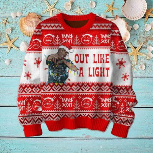 Travis Scott Out Like A Like Red Snowflake Pattern 2024 Ugly Christmas Sweater