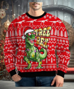 Tree Rex Dinosaur Ugly Christmas Sweater