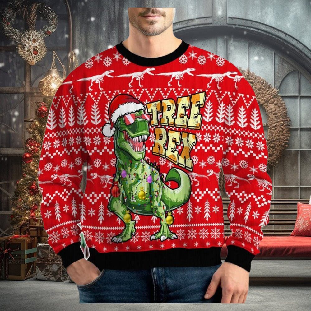 Tree Rex Dinosaur Ugly Christmas Sweater Tree Rex Dinosaur Ugly Christmas Sweater