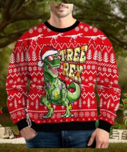 Tree Rex Dinosaur Ugly Christmas Sweater