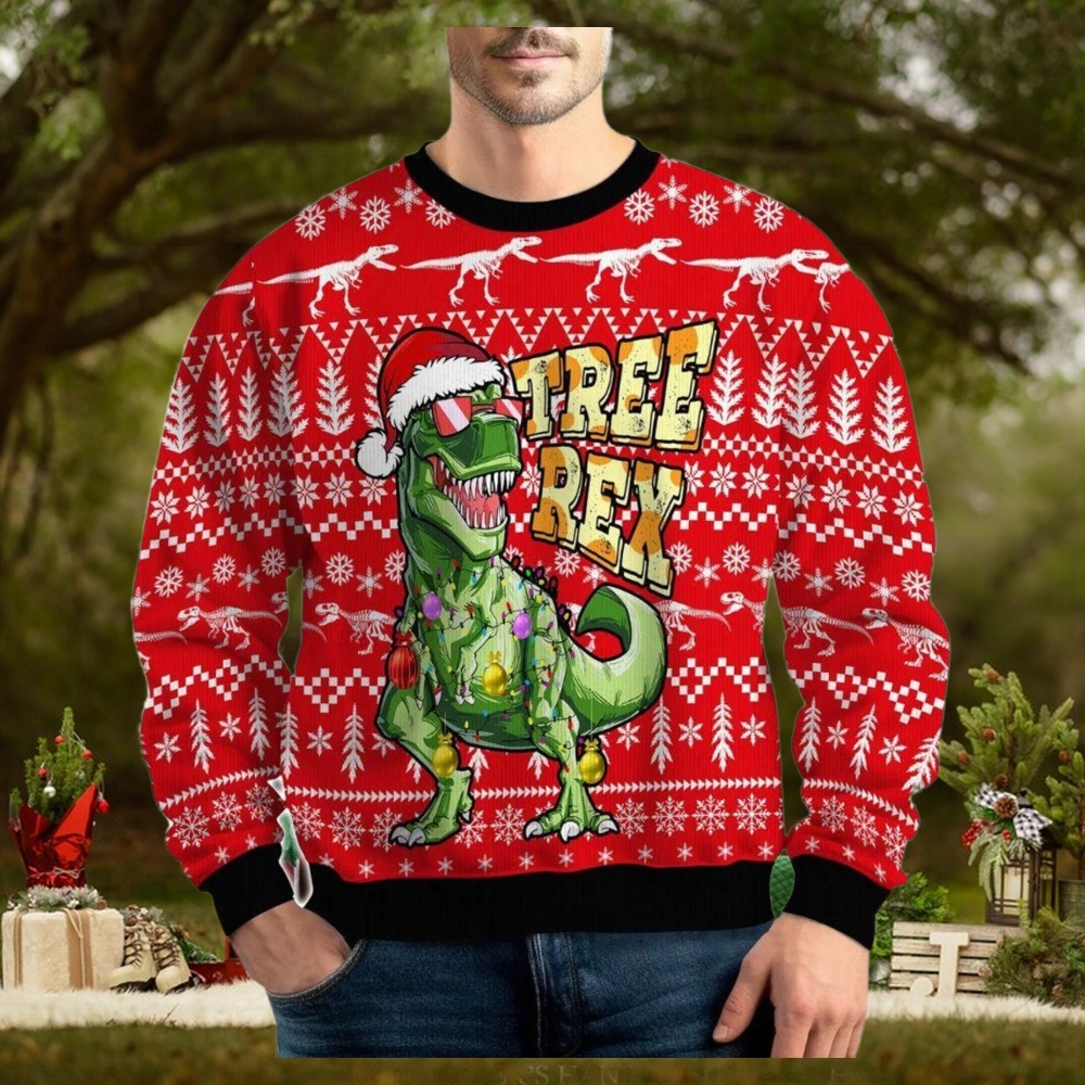 Tree Rex Dinosaur Ugly Christmas Sweater Tree Rex Dinosaur Ugly Christmas Sweater
