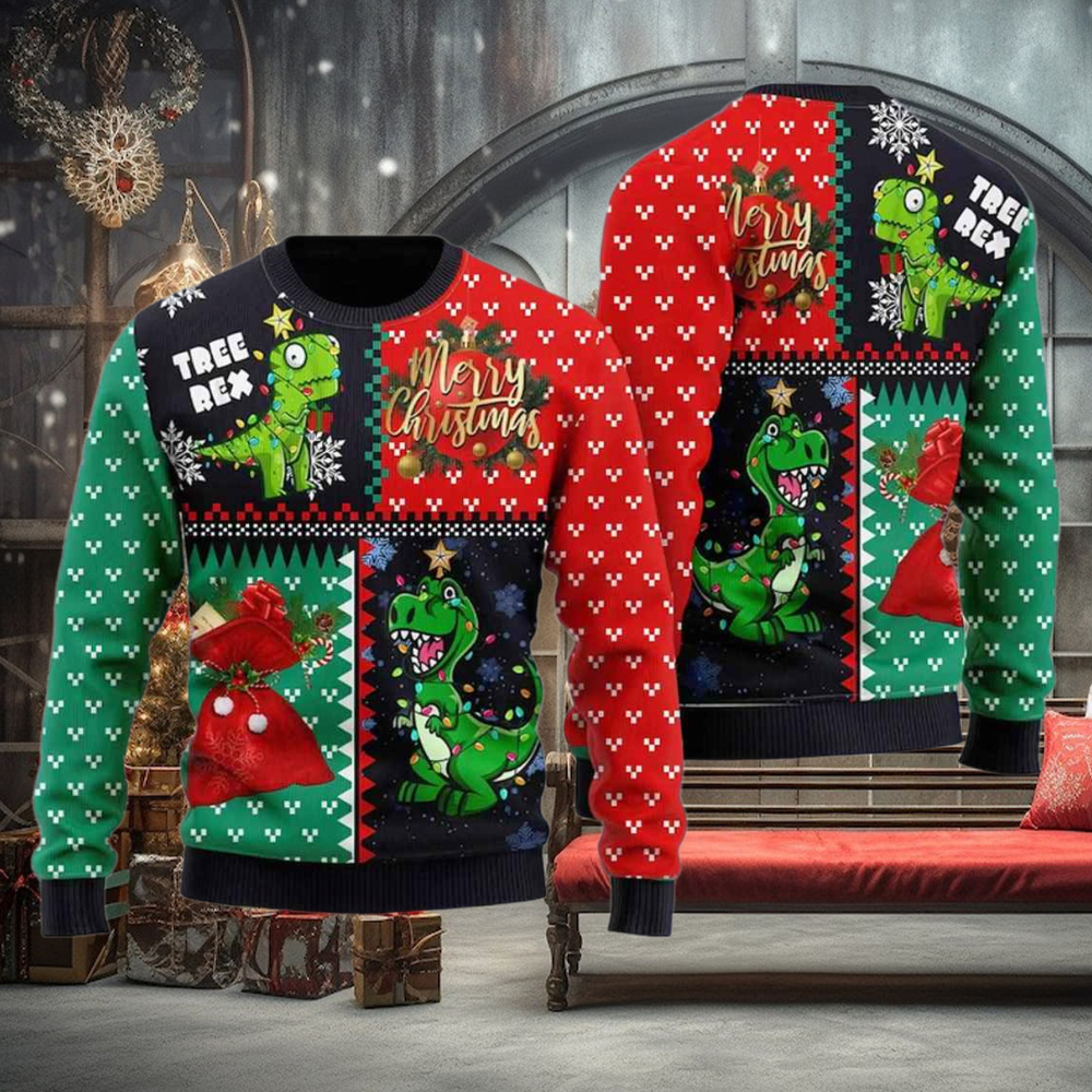 Tree Rex Merry Christmas Ugly Christmas Sweater Tree Rex Merry Christmas Ugly Christmas Sweater