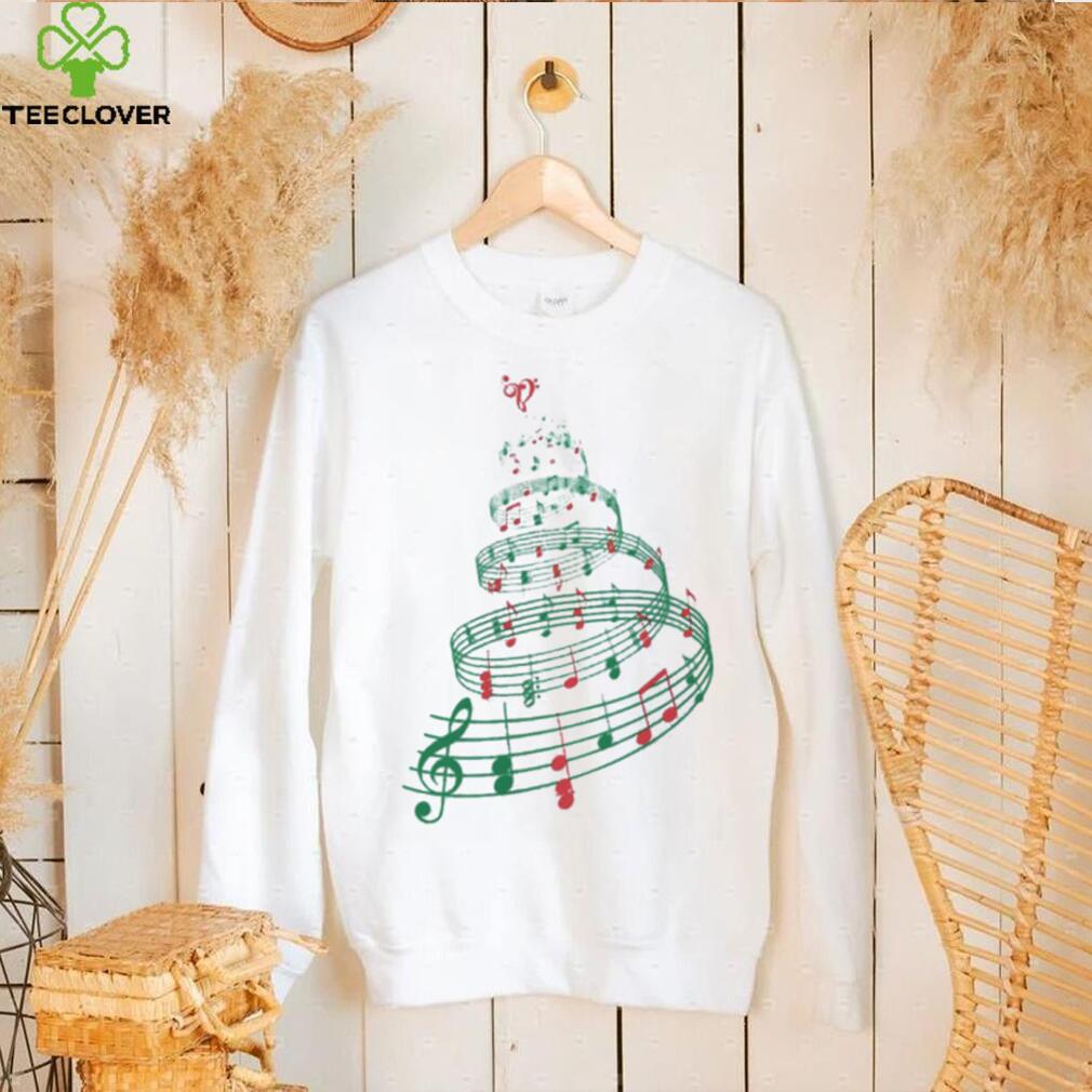 Tree With Music Notes And Heart Christmas shirt