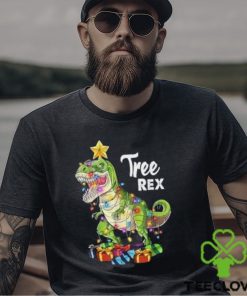 Tree rex christmas t rex dinosaurs christmas tree light gift t shirt