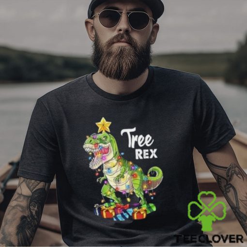 Tree rex christmas t rex dinosaurs christmas tree light gift t hoodie, sweater, longsleeve, shirt v-neck, t-shirt