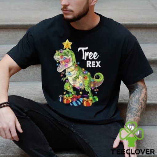 Tree rex christmas t rex dinosaurs christmas tree light gift t hoodie, sweater, longsleeve, shirt v-neck, t-shirt