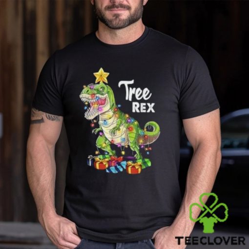 Tree rex christmas t rex dinosaurs christmas tree light gift t hoodie, sweater, longsleeve, shirt v-neck, t-shirt