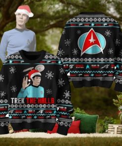 Trek The Halls Space The Final Frontier Ready To Discover Albert Condition Red Star Trek Ugly Sweater