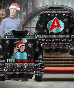 Trek The Halls Space The Final Frontier Ready To Discover Albert Condition Red Star Trek Ugly Sweater
