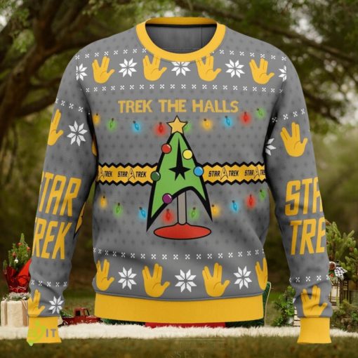 Trek The Halls Star Trek Cute Ugly Christmas Sweater Christmas Gift For Family