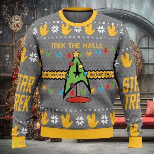 Trek The Halls Star Trek Cute Ugly Christmas Sweater Christmas Gift For Family