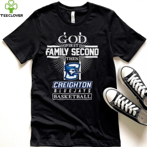 Trending God First Family Second Then Creighton Bluejays Basketball 2023 hoodie, sweater, longsleeve, shirt v-neck, t-shirt