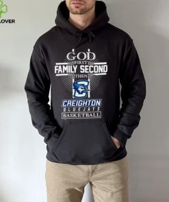 Trending God First Family Second Then Creighton Bluejays Basketball 2023 hoodie, sweater, longsleeve, shirt v-neck, t-shirt