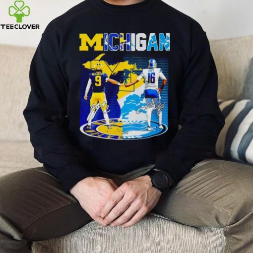 Trending Michigan J.J. Mccarthy and Jared Goff signatures hoodie, sweater, longsleeve, shirt v-neck, t-shirt