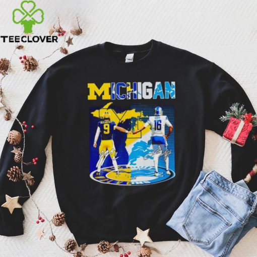 Trending Michigan J.J. Mccarthy and Jared Goff signatures hoodie, sweater, longsleeve, shirt v-neck, t-shirt