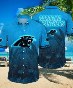 Trending NFL Carolina Panthers Flower Hawaiian Shirt