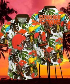 Trending NFL Cleveland Browns Flower Hawaiian Shirt 2 Trending NFL Cleveland Browns Flower Hawaiian Shirt