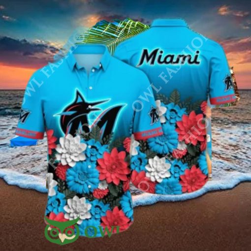 Trending Summer Miami Marlins MLB Flower Hawaiian Shirt