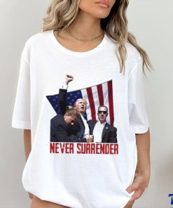 Trending Trump Rally Never Surrender Us Flag T shirt